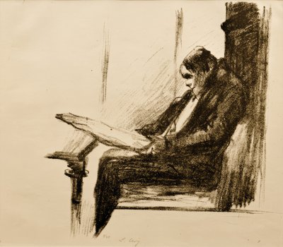 Newspaper Reader by Lesser Ury